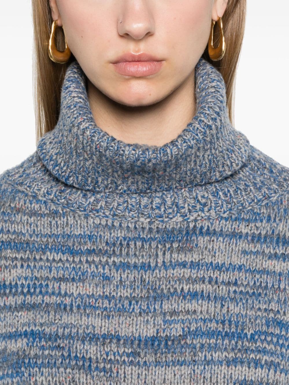 Shop Claudie Pierlot Roll-neck Wool Jumper In Blue