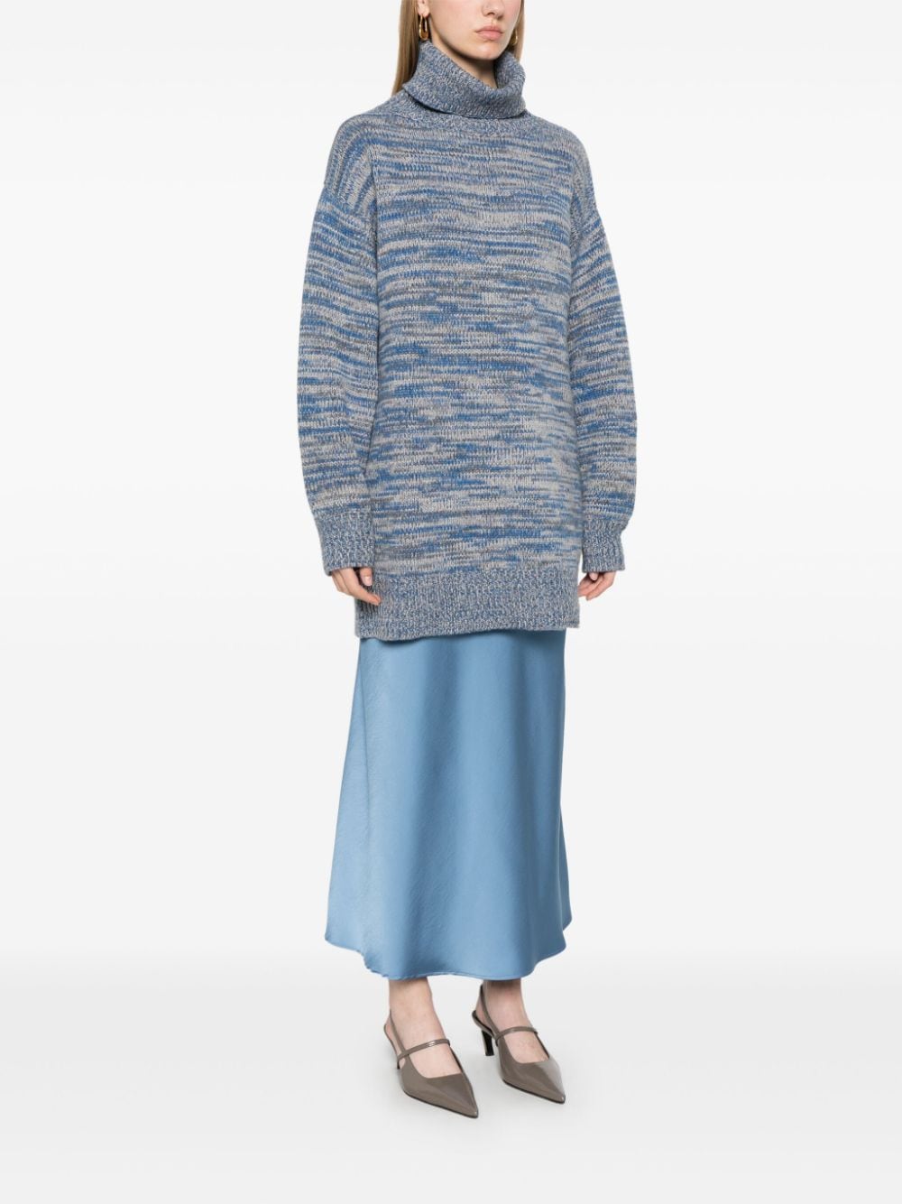 Shop Claudie Pierlot Roll-neck Wool Jumper In Blue