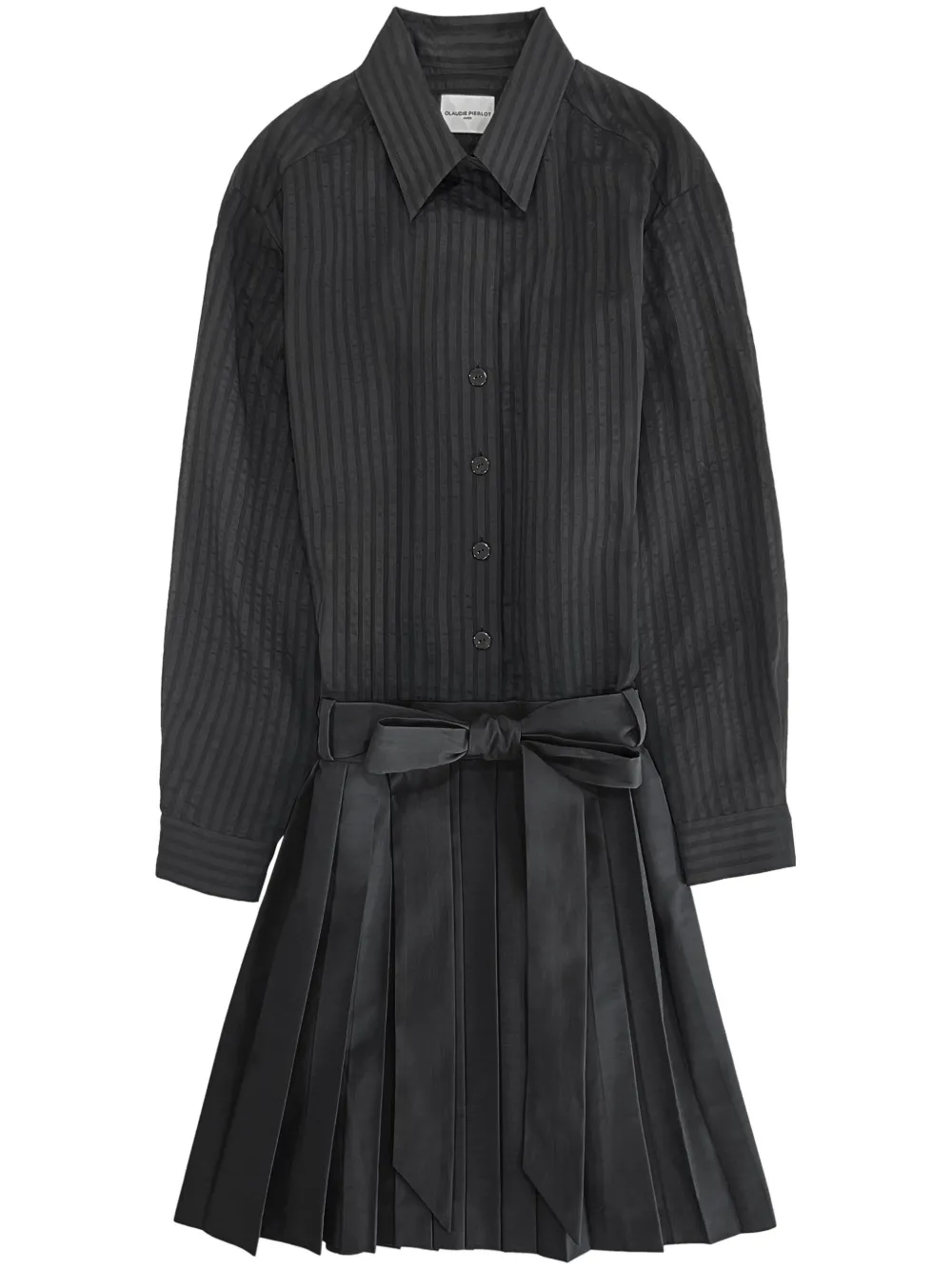 Claudie Pierlot Gestreepte blousejurk Zwart