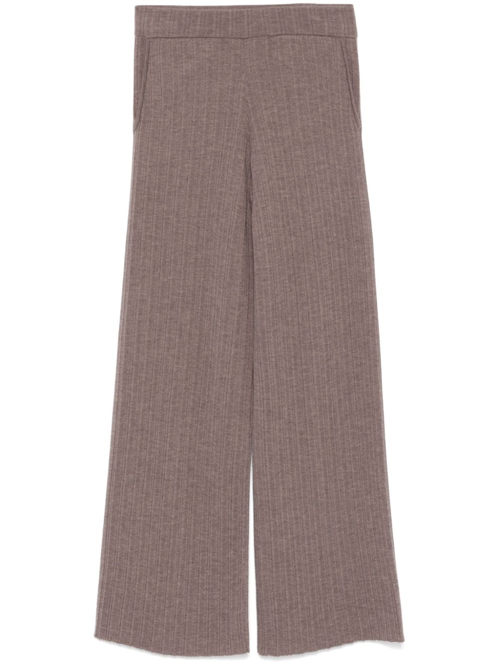 flared knit trousers