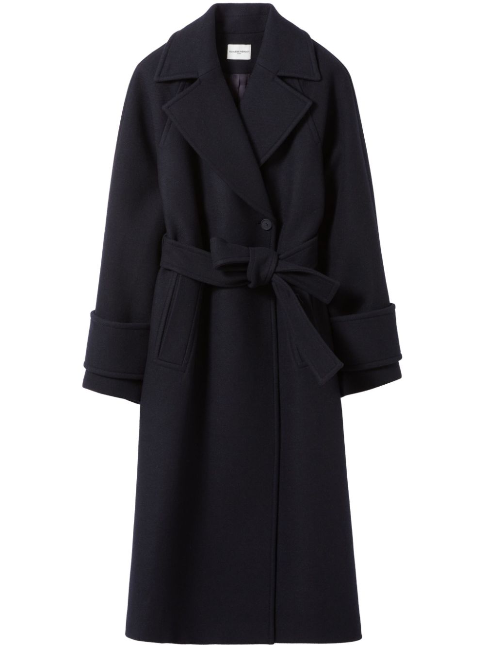 Claudie Pierlot peak-lapels belted double-breasted coat - Blue