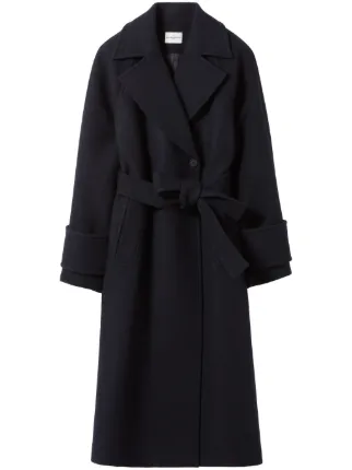 Italian Wool Coat Vintage Vince Women's Belted Peak Lapel Coat