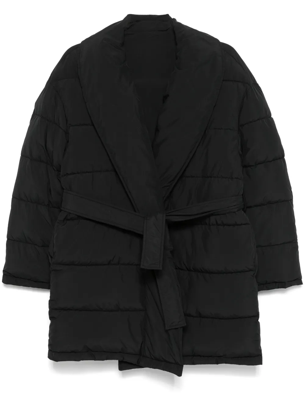 Claudie Pierlot Belted Shawl Collar Puffer Jacket Blue FARFETCH