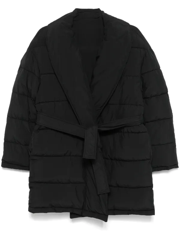 Claudie Pierlot Belted Shawl Collar Puffer Jacket Blue FARFETCH AO