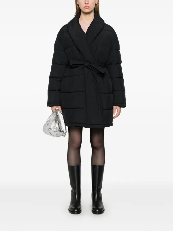 Claudie Pierlot Belted Shawl Collar Puffer Jacket Blue FARFETCH AO