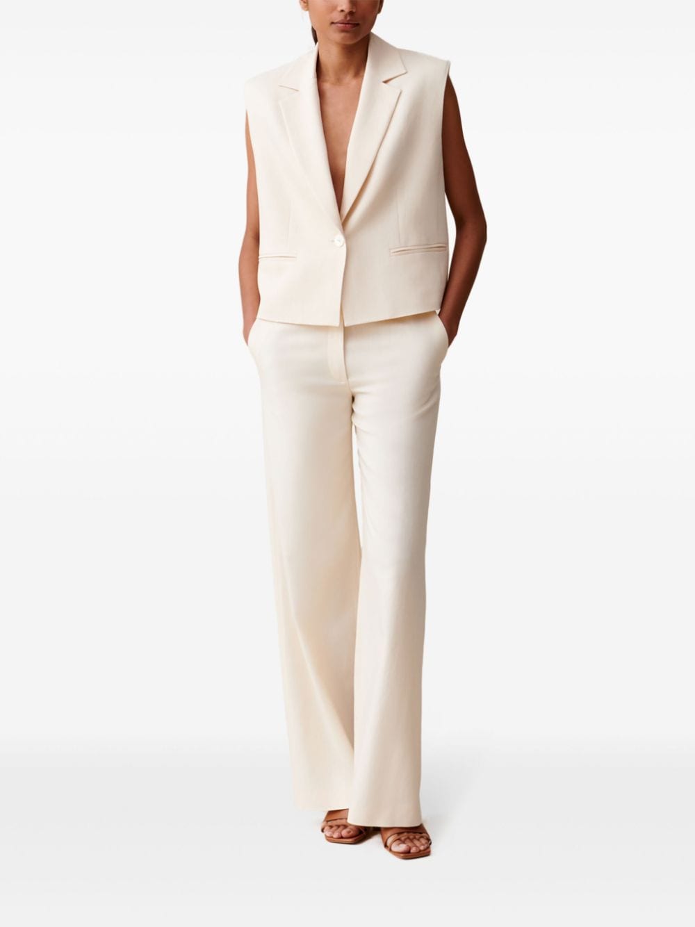 Claudie Pierlot peak-lapel waistcoat - Beige