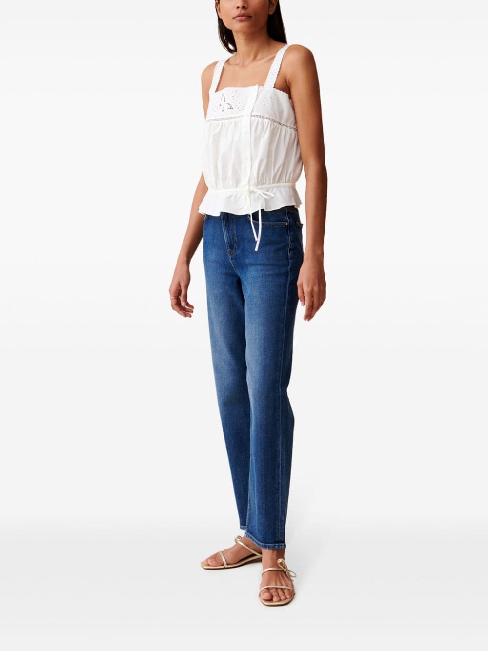 Claudie Pierlot broderie anglaise top - Wit