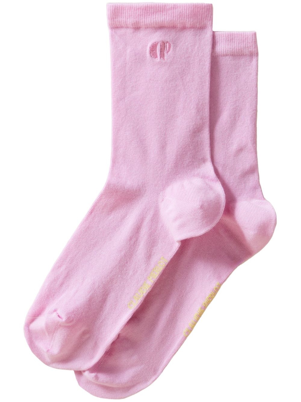 Claudie Pierlot CP monogram-embroidered socks - Pink