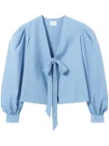 Claudie Pierlot tie-front V-neck blouse - Blue