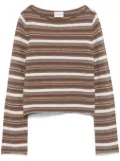 Claudie Pierlot striped flare-sleeve sweater - Brown