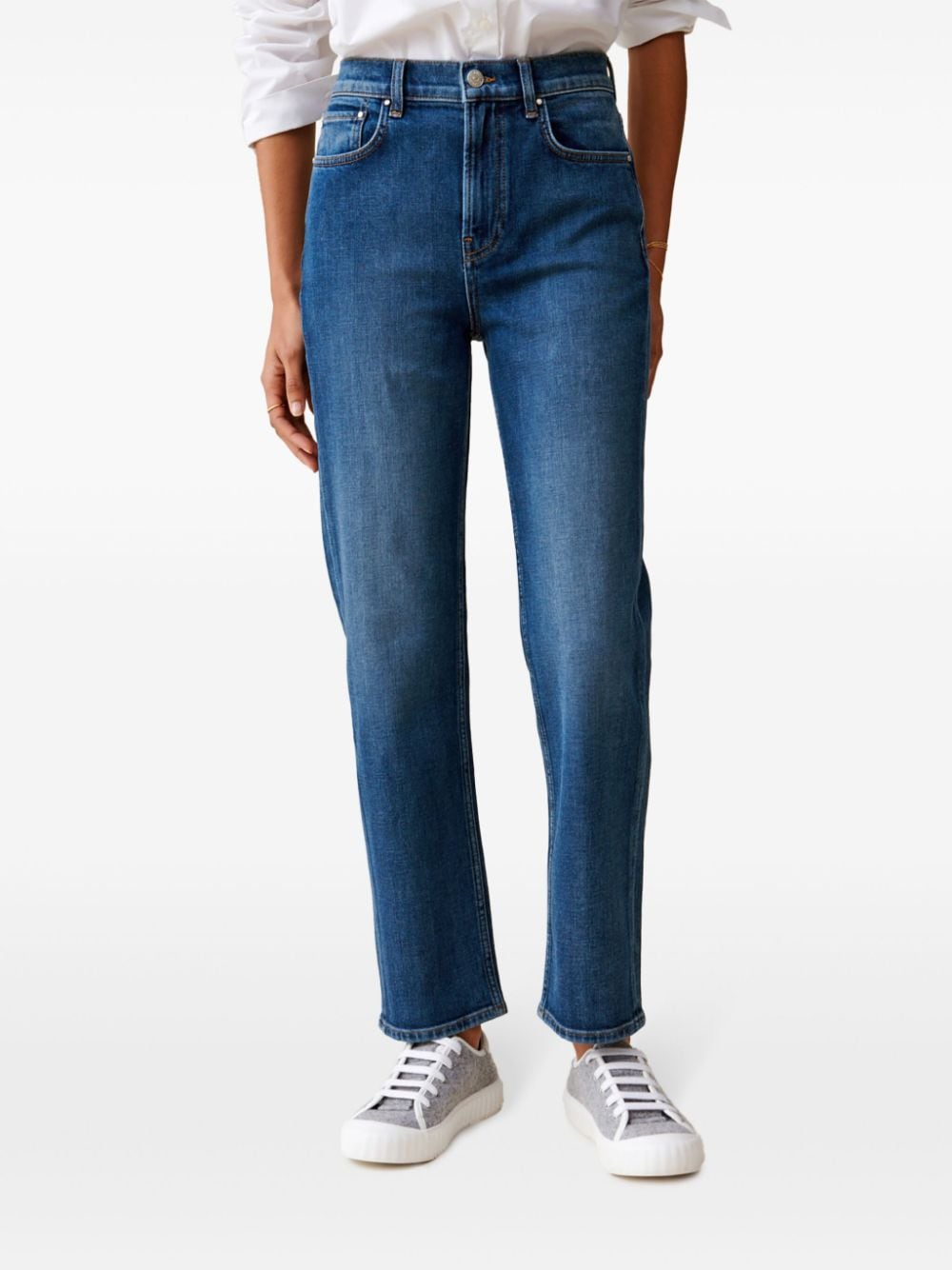 Shop Claudie Pierlot Toto Logo Jeans In Blue