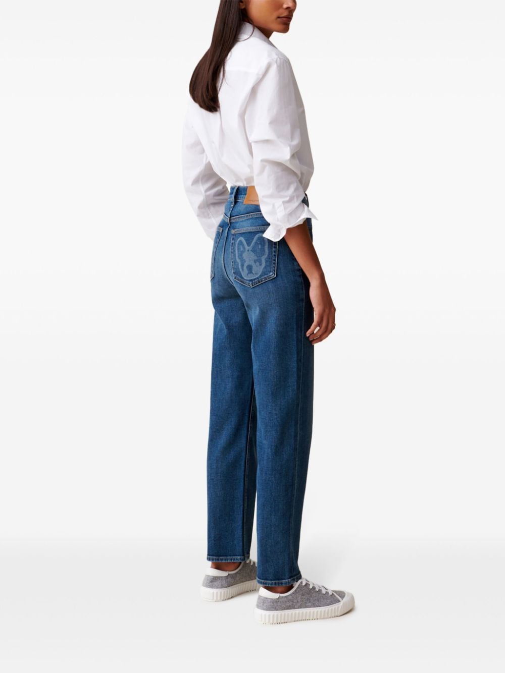 Shop Claudie Pierlot Toto Logo Jeans In Blue