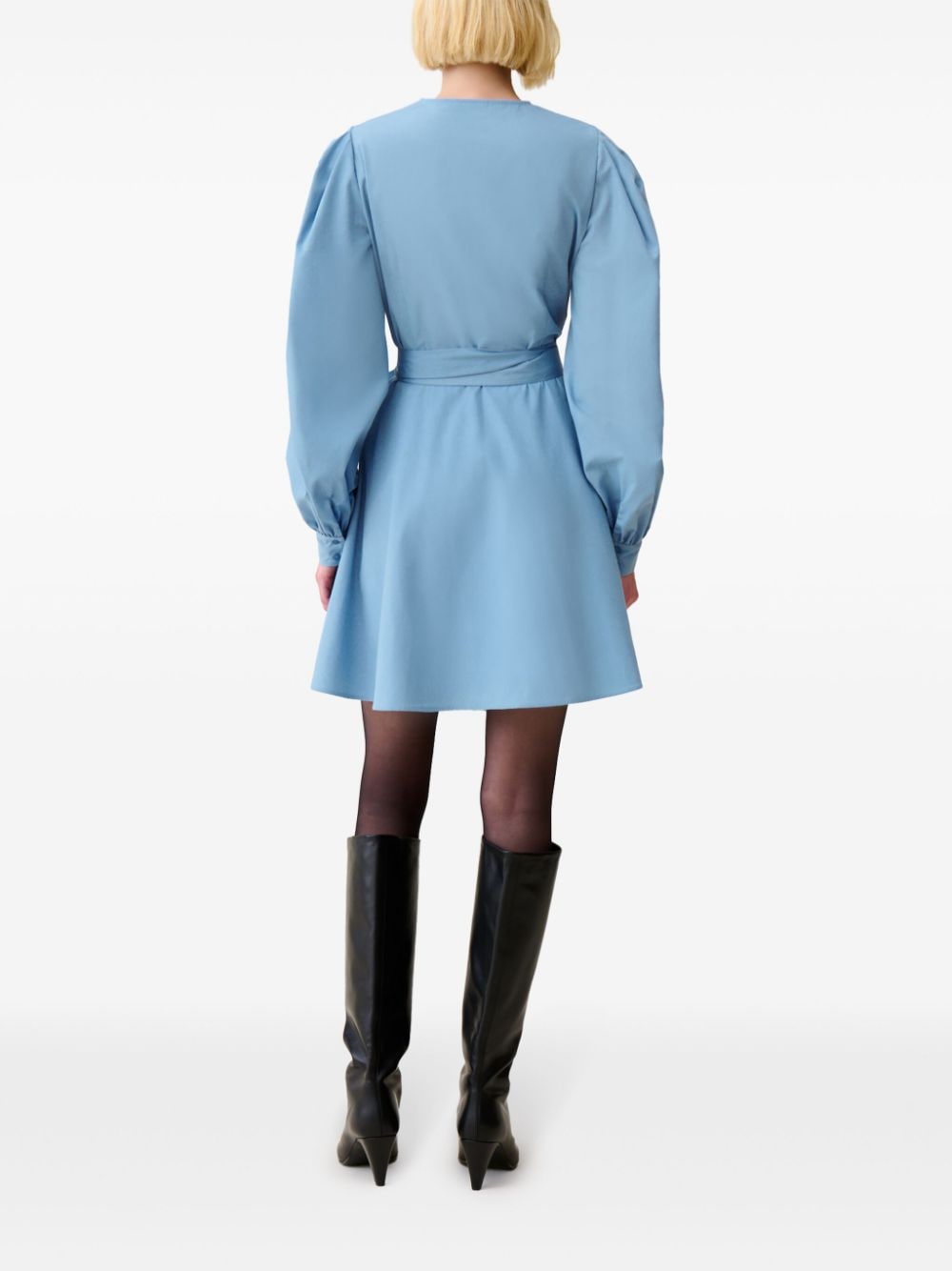 Shop Claudie Pierlot Puff-sleeve Mini Dress In Blau