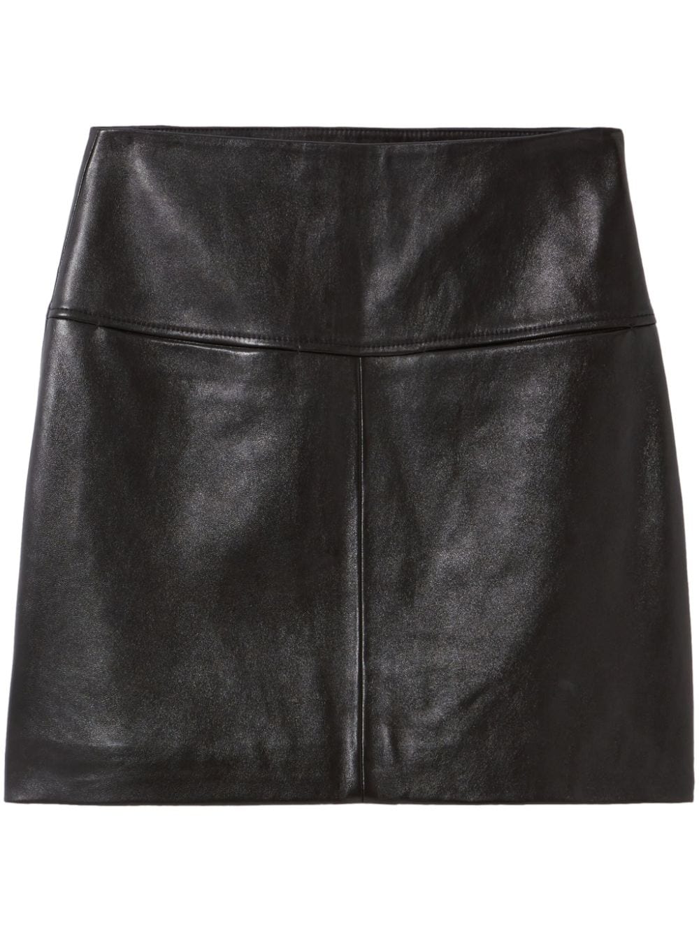 Shop Claudie Pierlot Leather Miniskirt In Black