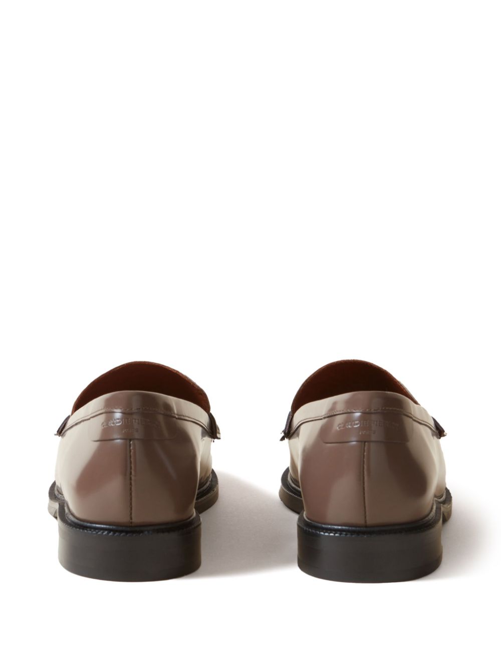 Claudie Pierlot two-tone patent leather loafers Brown