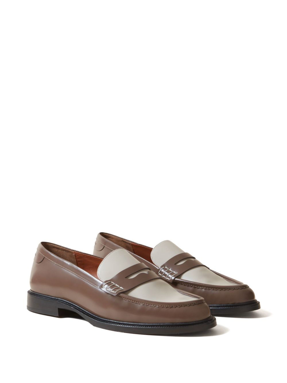 Claudie Pierlot two-tone patent leather loafers - Brown