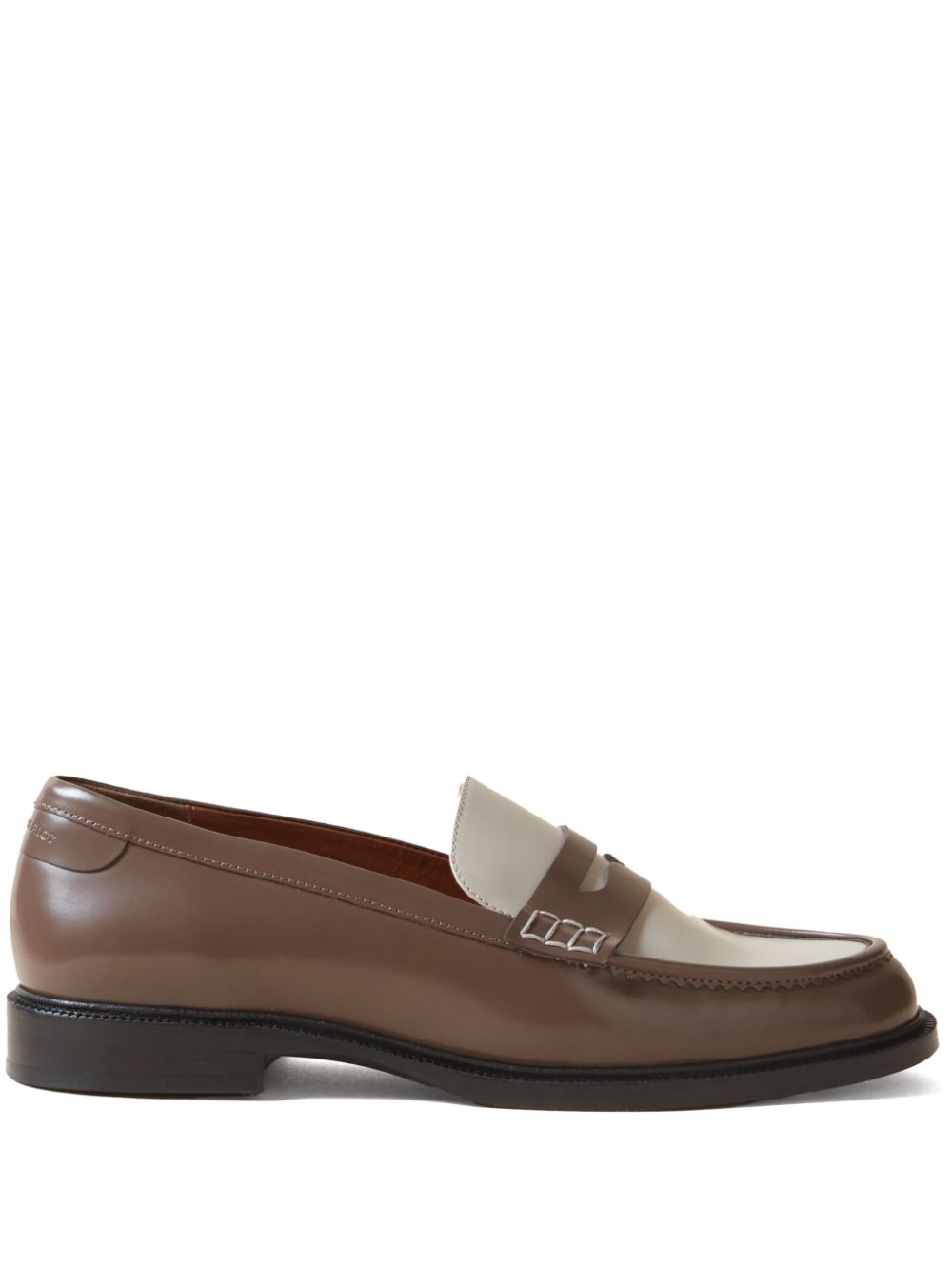 Claudie Pierlot two-tone patent leather loafers - Brown