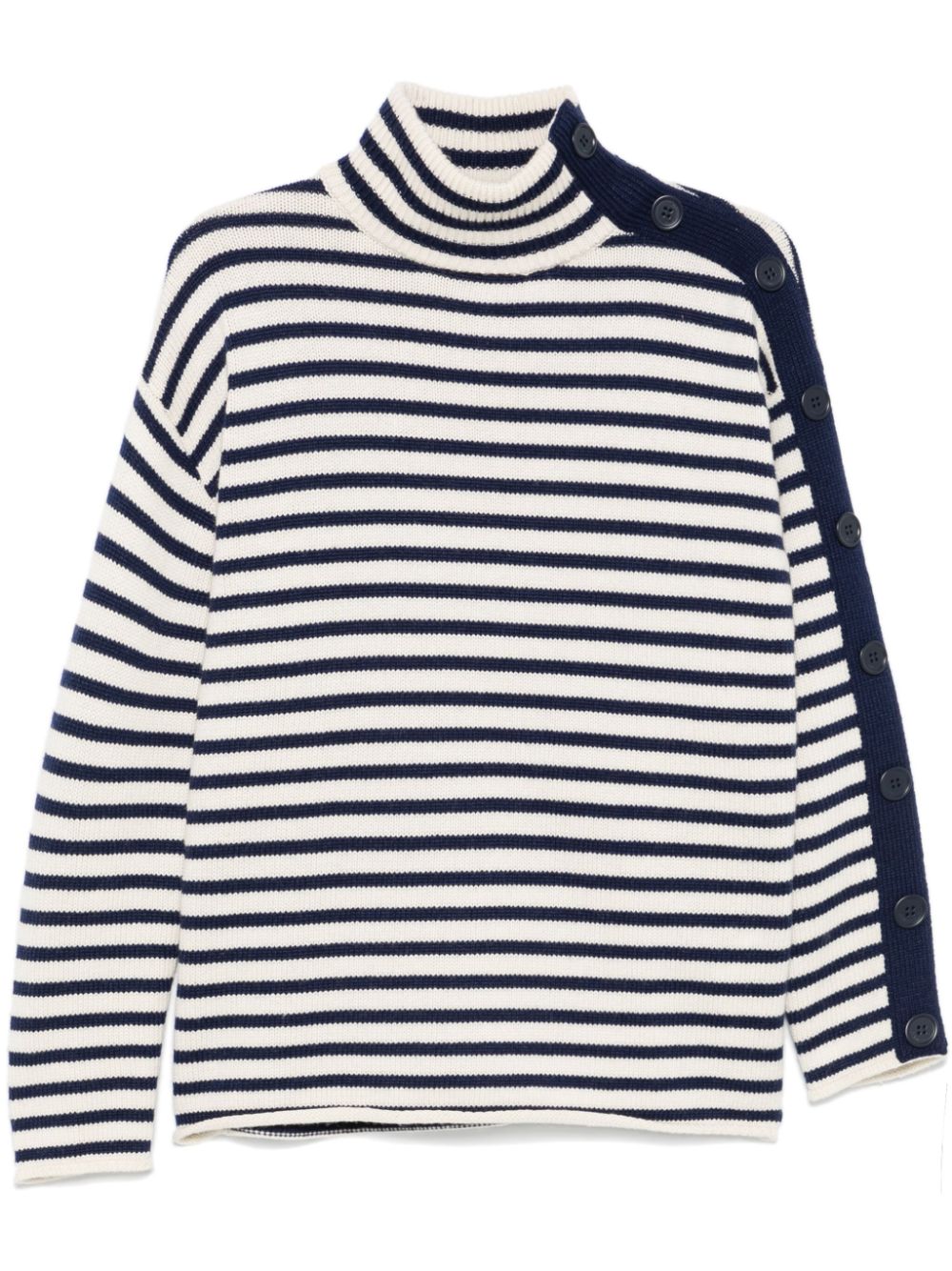 Claudie Pierlot high-neck striped jumper - White