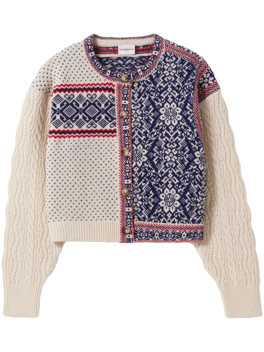 intarsia-knitted wool cardigan