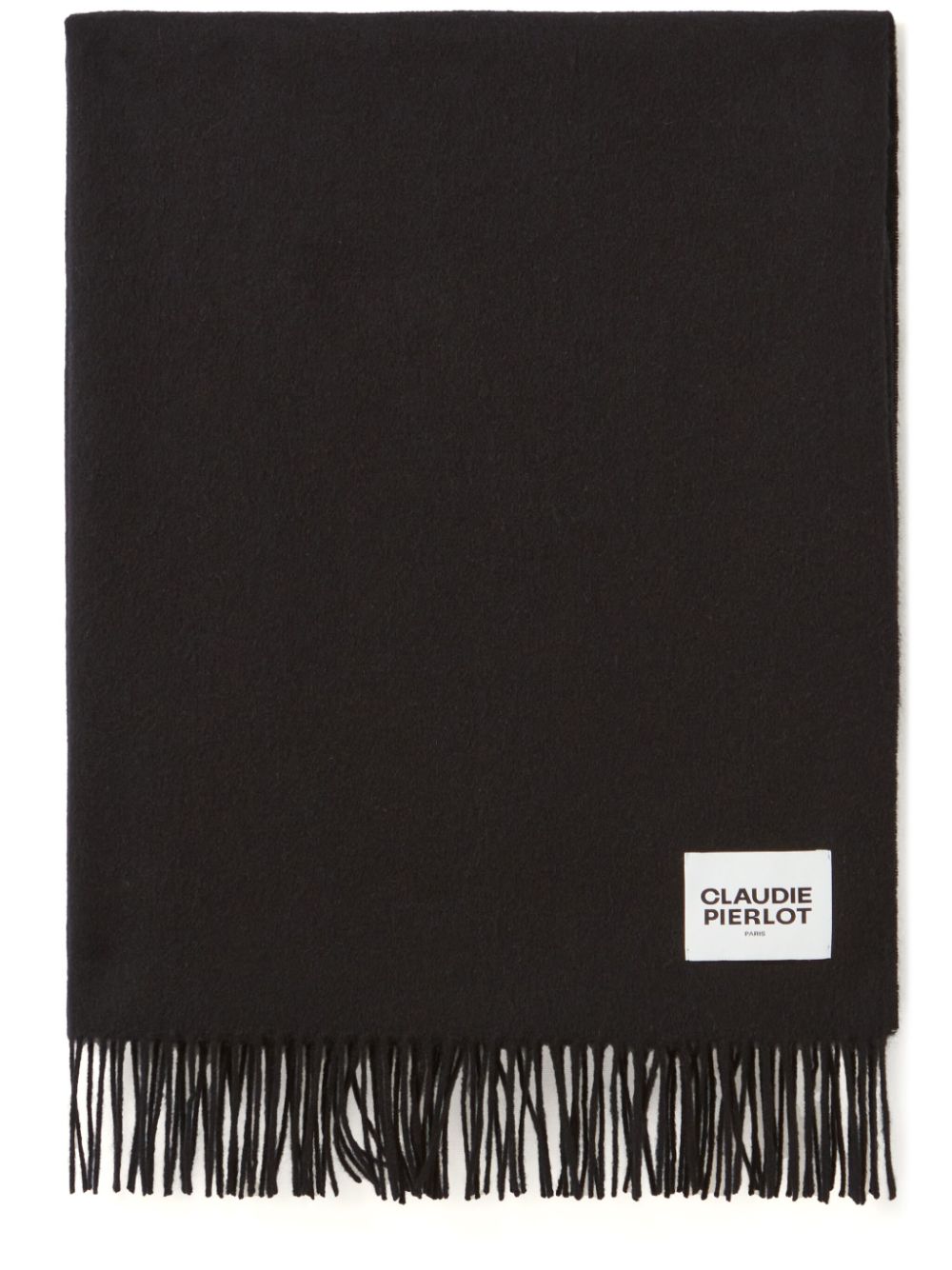 logo-patch wool scarf