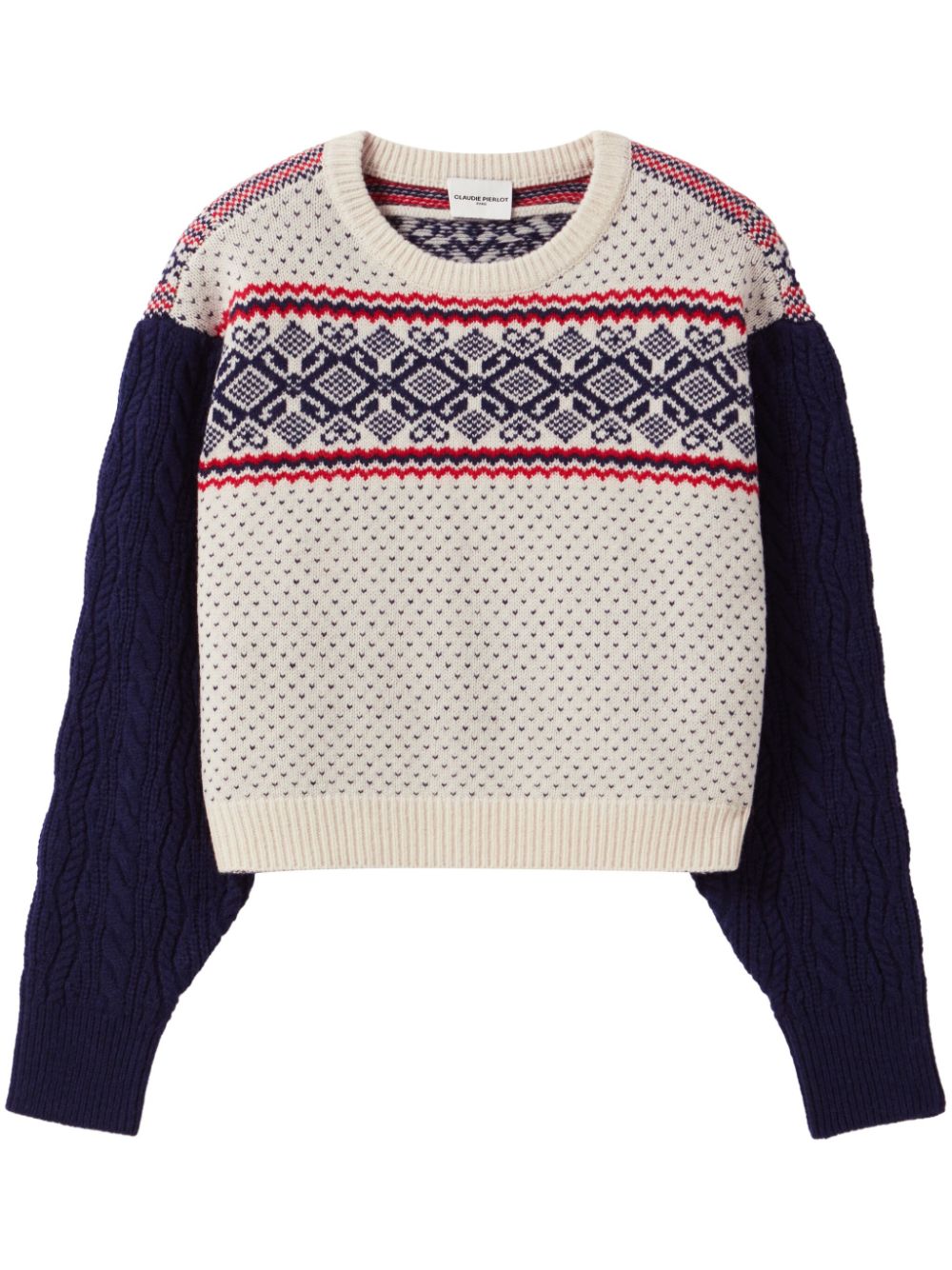 Claudie Pierlot intarsia-knitted wool jumper - Neutrals