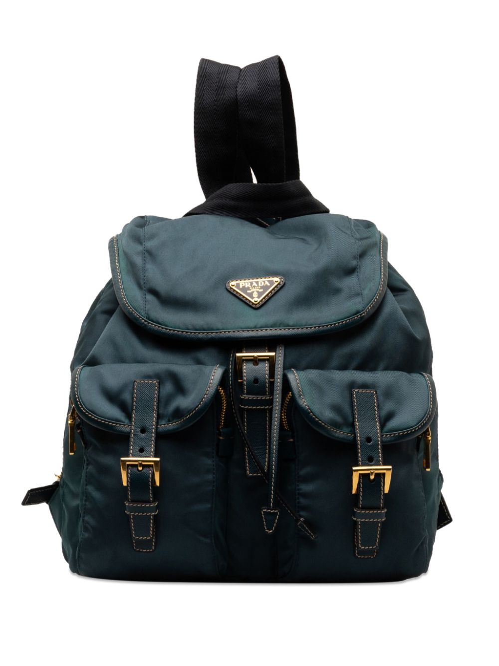 Pre-owned Prada 2013-2023 Tessuto Triangle-logo Backpack In Blue