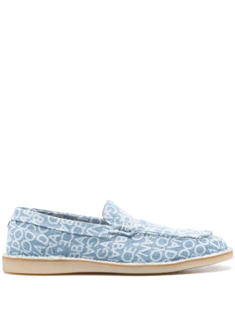 Dolce & Gabbana logo-print denim loafers