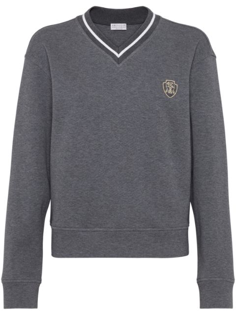 Brunello Cucinelli logo-patch sweatshirt