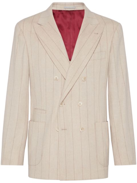 Brunello Cucinelli double-breasted striped blazer Men