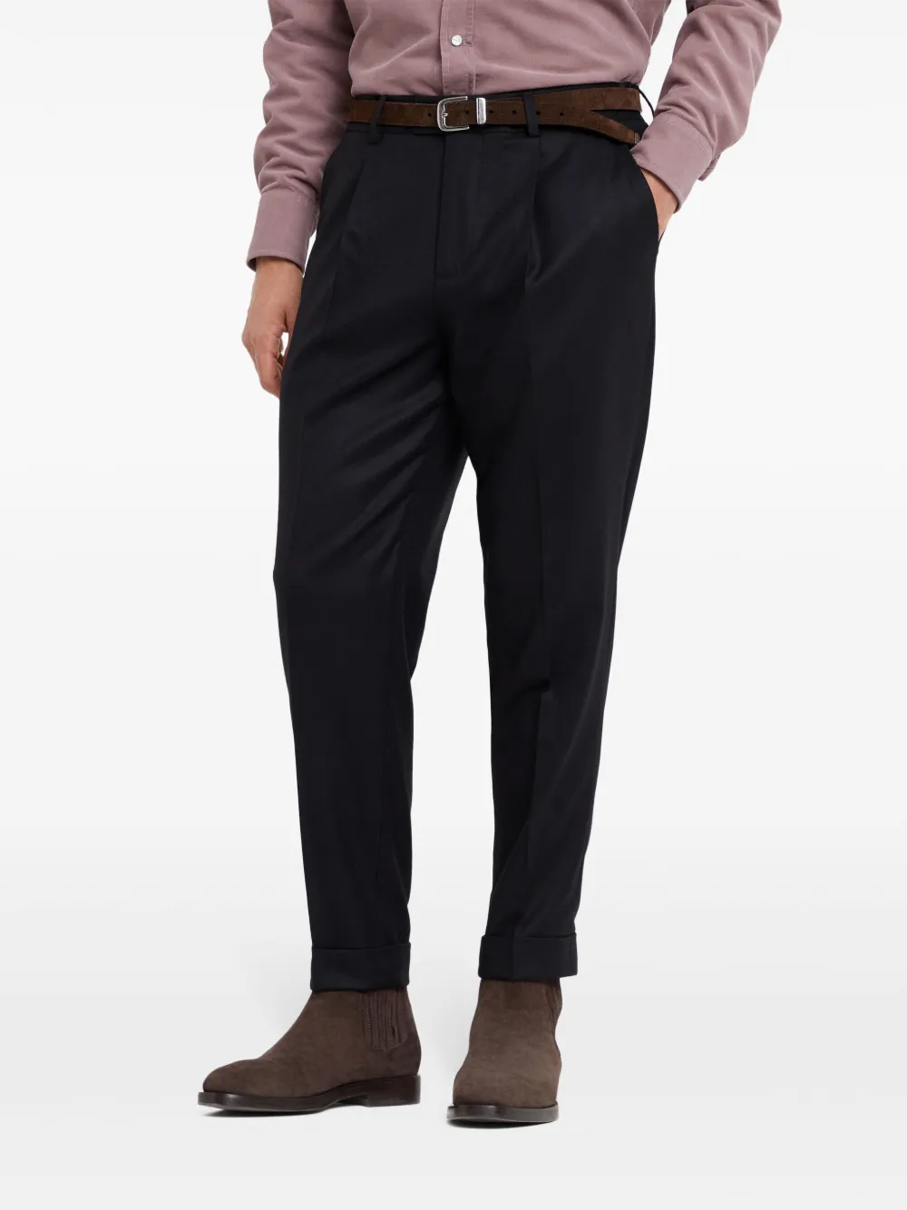 Brunello Cucinelli Broek met toelopende pijpen Zwart