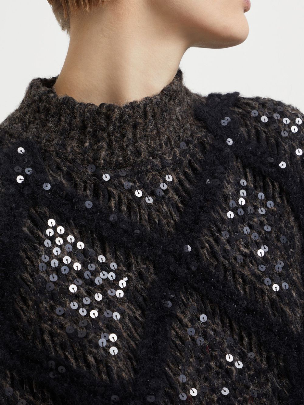 Brunello Cucinelli sequin-embellished knitted cape Women