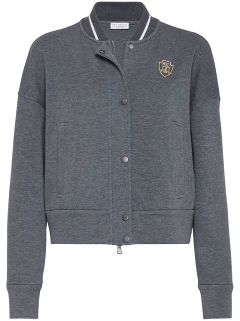 Brunello Cucinelli logo-embroidered cardigan sweatshirt