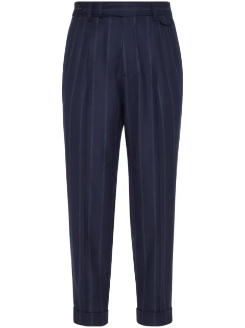 Brunello Cucinelli pinstriped wool trousers