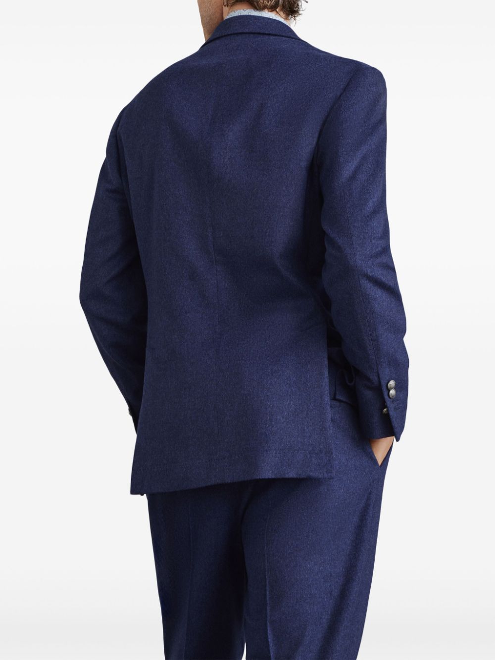 Shop Brunello Cucinelli Double-breasted Blazer In Blue