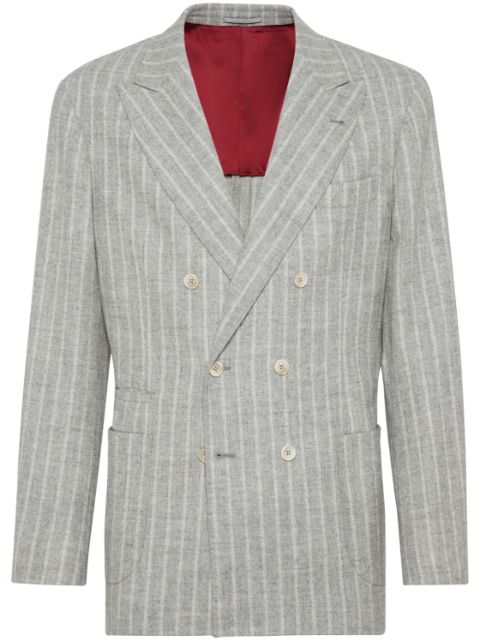 Brunello Cucinelli double-breasted striped blazer Men