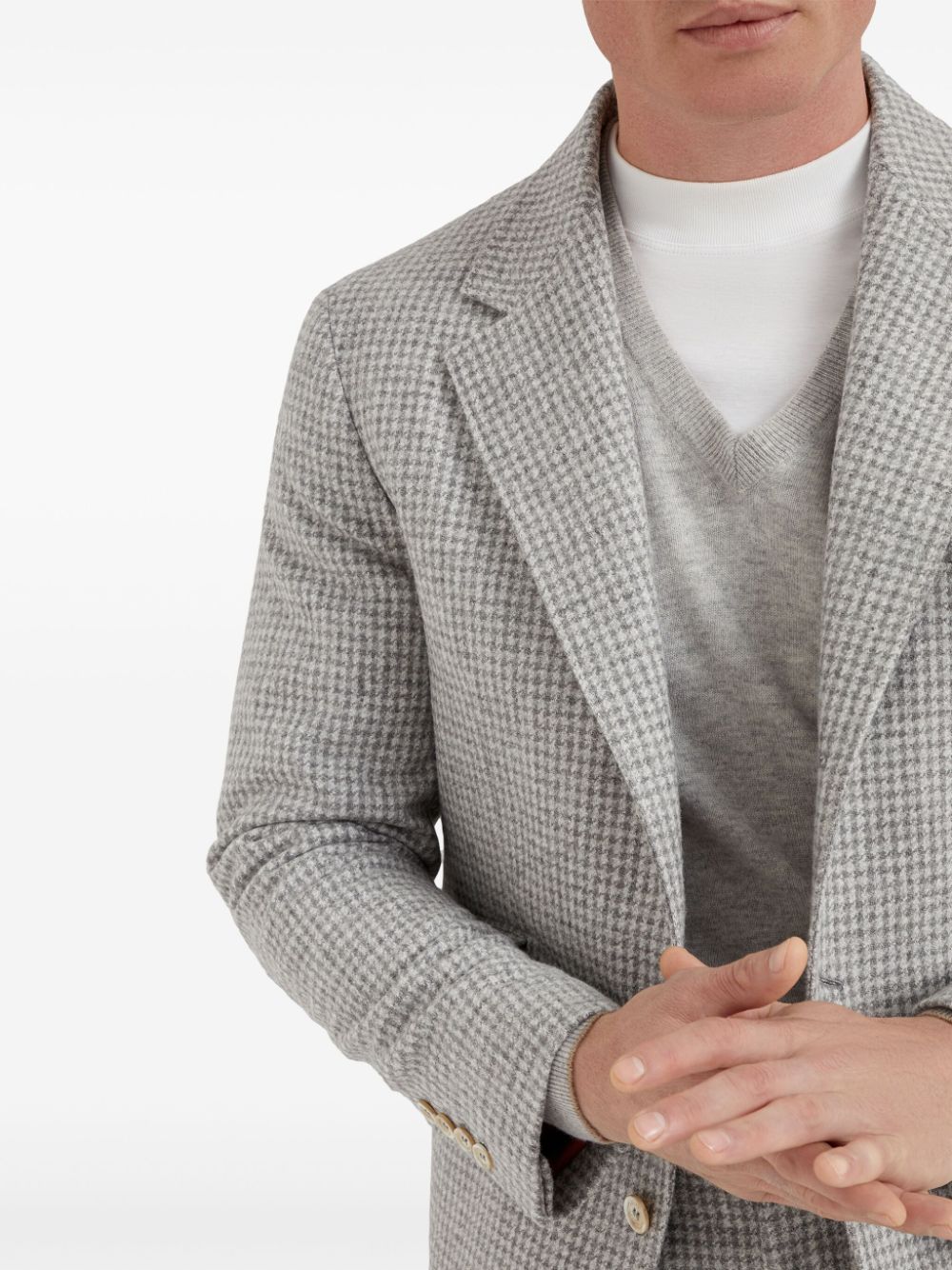 Brunello Cucinelli houndstooth wool blazer Men