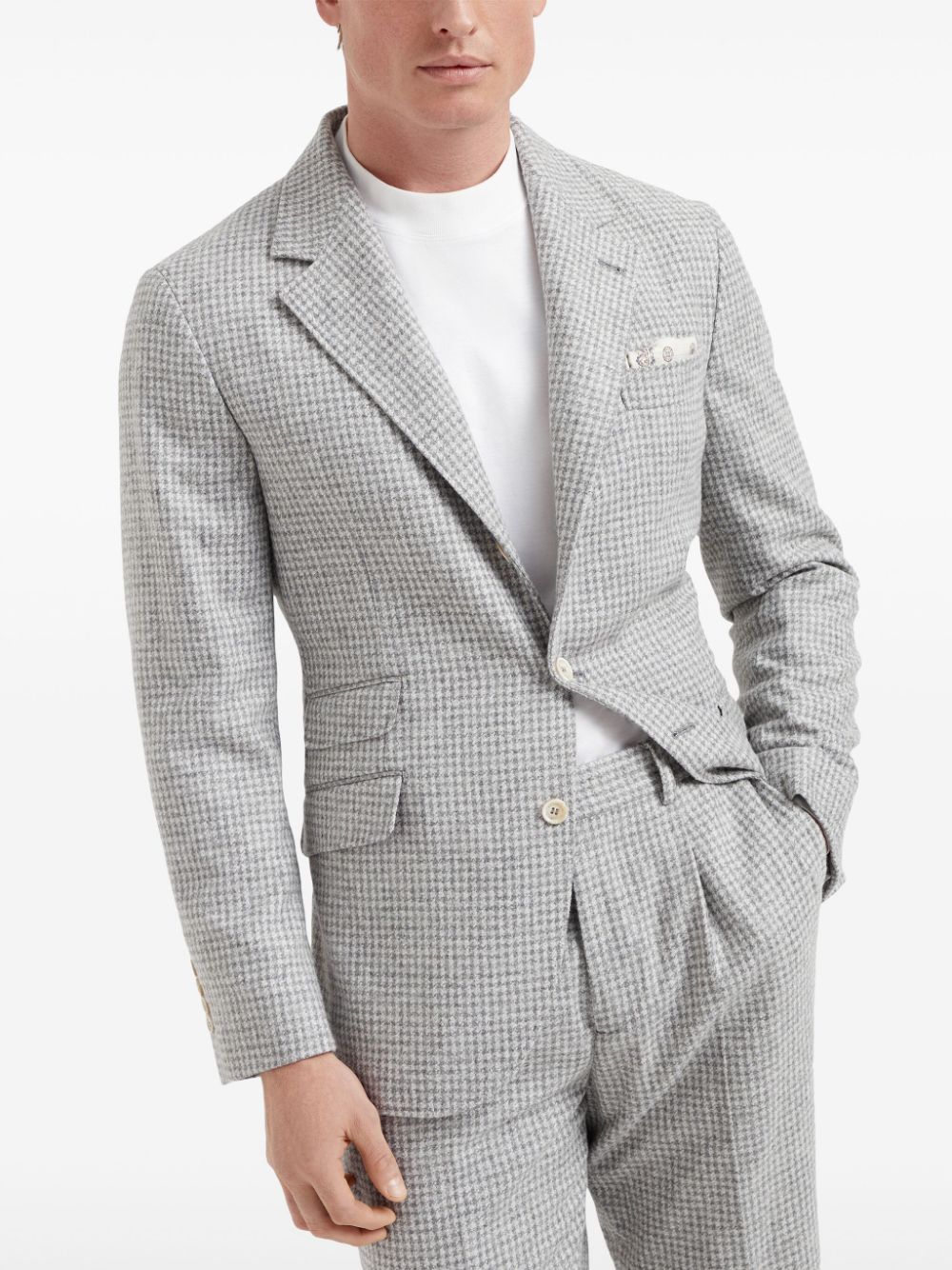 Brunello Cucinelli houndstooth wool blazer Men