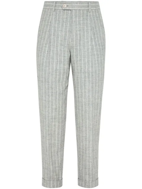 Brunello Cucinelli stripe-pattern tapered trousers 