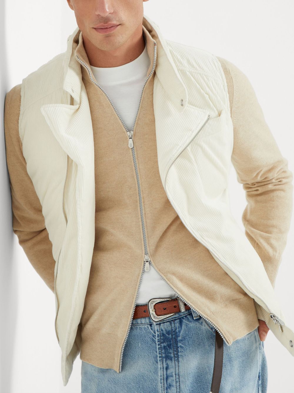 Brunello Cucinelli cashmere high-neck cardigan Men