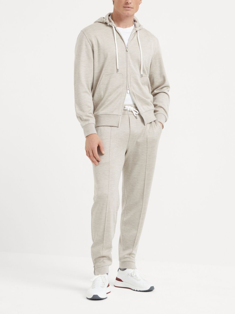 Brunello Cucinelli drawstring straight-leg trousers - Neutrals