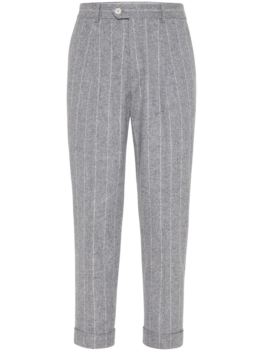 Brunello Cucinelli pinstripe-pattern trousers - Grey