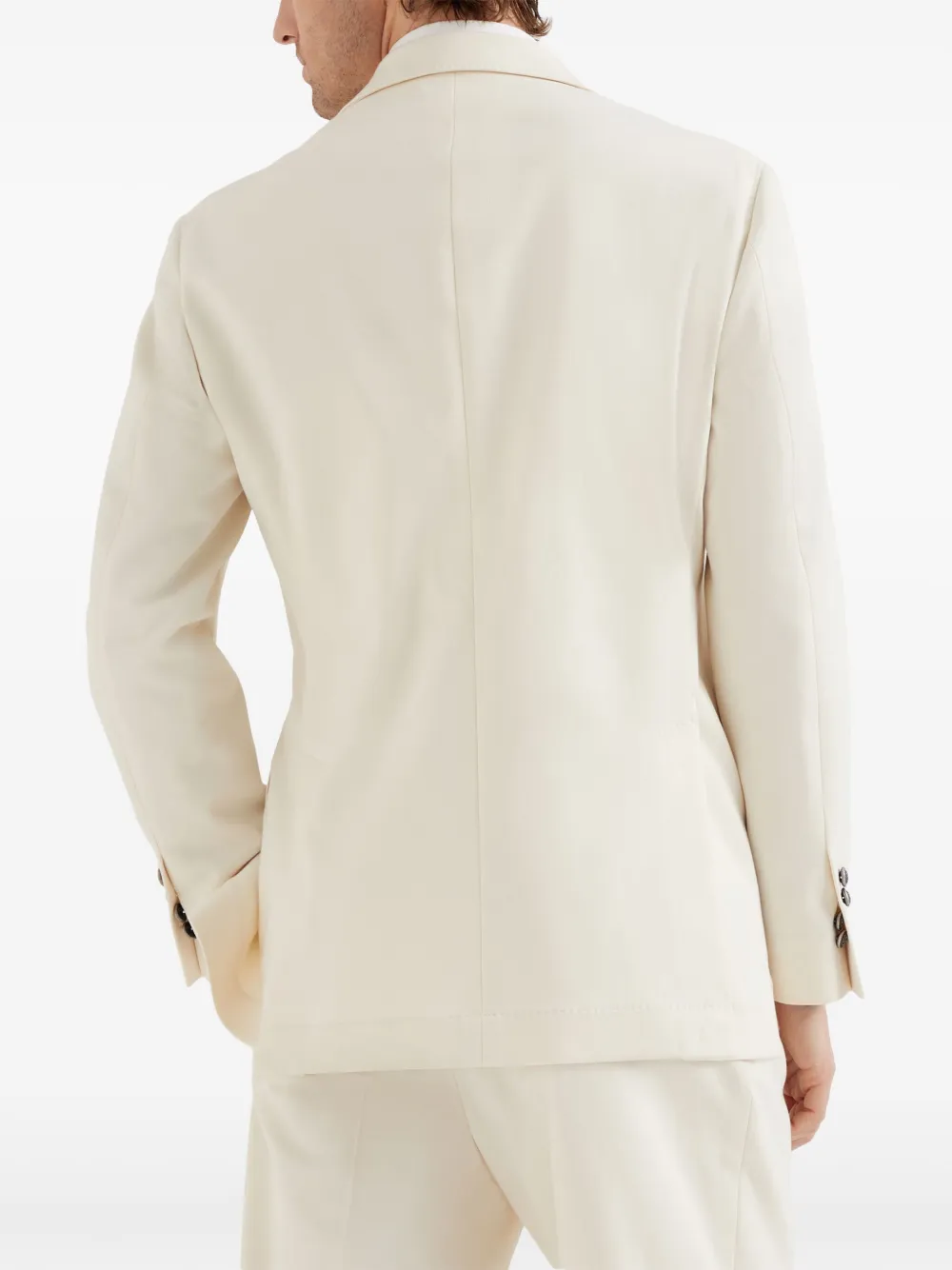 Brunello Cucinelli Kasjmier blazer met gekerfde revers Beige