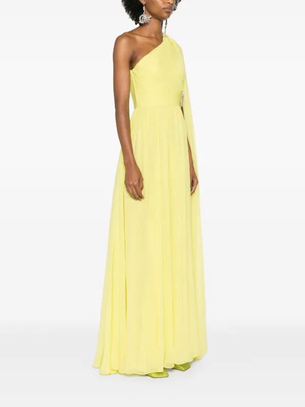 Elie Saab Draped one-shoulder Gown | Yellow | FARFETCH