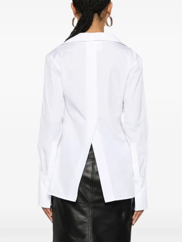 Tシャツ・カットソー GIVENCHY SS24 White poplin shirt (BW617X14M6 100) T-shirt in cotton with GIVENCHY patch in - white | Givenchy US