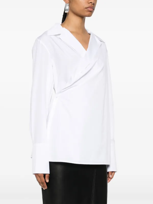 Givenchy wrap-design Poplin Shirt | White | FARFETCH