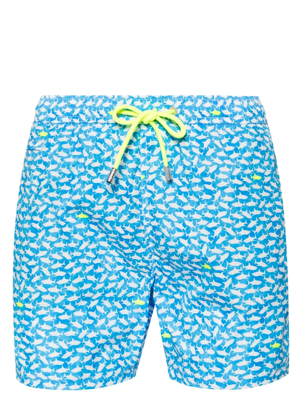 Mc2 Saint Barth Shark-print Recycled Polyester Swimshorts In Blue