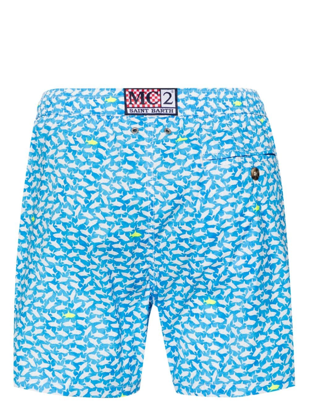 MC2 Saint Barth shark-print recycled polyester swimshorts - Blauw