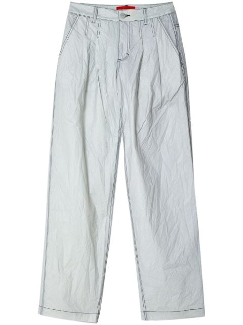 Eckhaus Latta high-shine straight-leg trousers