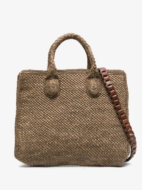 IBELIV Rary woven-raffia tote bag