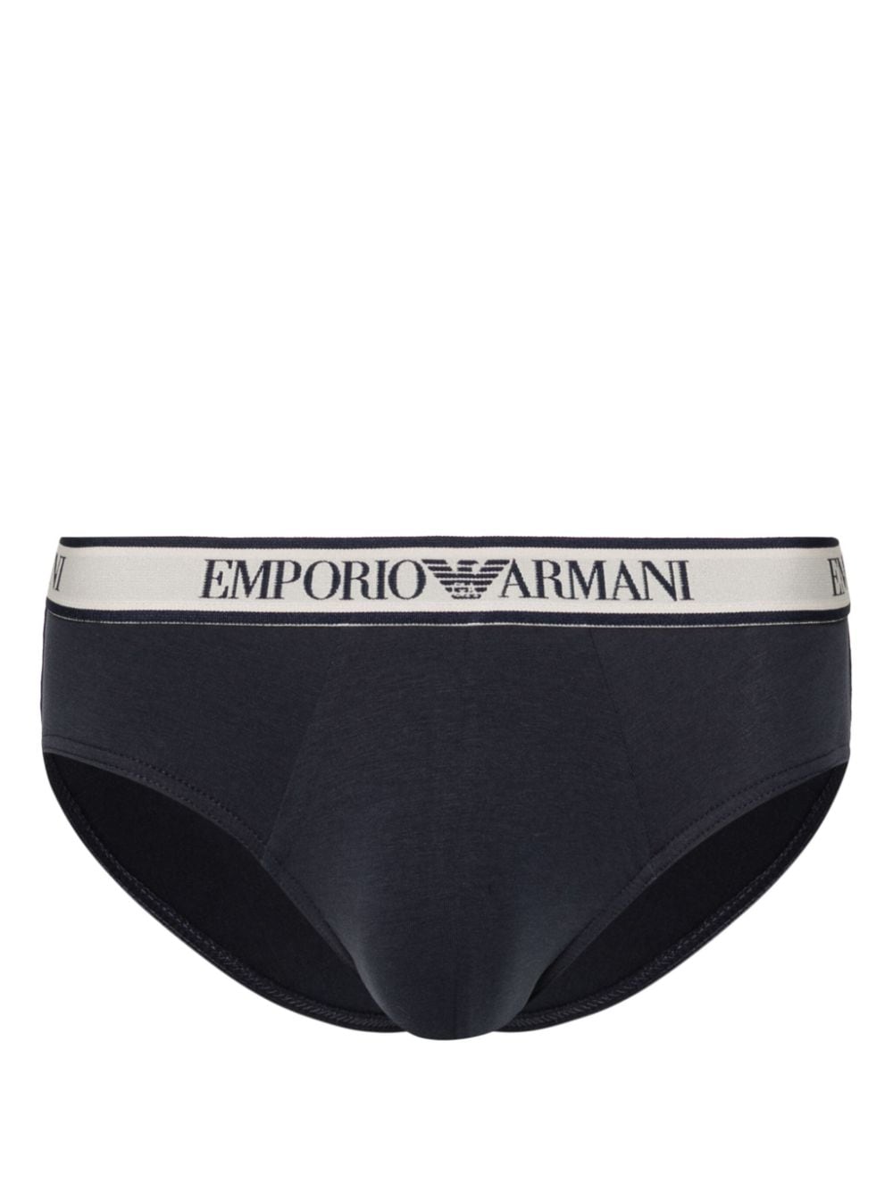 Emporio Armani Drie katoenen slips met logo-jacquard - Beige